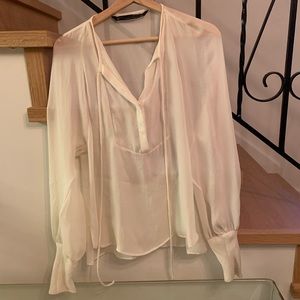 Zara white tunic top small